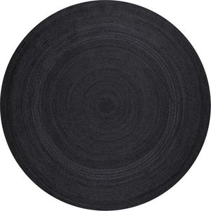Černý oboustranný/ručně tkaný jutový kulatý koberec ø 100 cm Braided – Hanse Home obraz