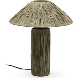 Khaki stolní lampa z rafie (výška 41 cm) Samse – Kave Home obraz
