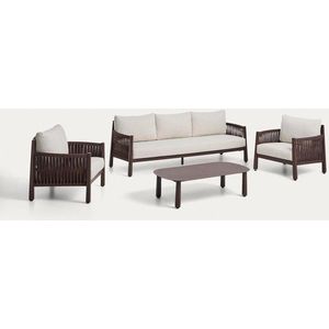 Hnědý/béžový zahradní lounge set z masivu akácie pro 5 osob Aleria – Kave Home obraz