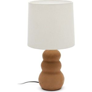 Kamenná stolní lampa v přírodní barvě s textilním stínidlem (výška 55 cm) Madsen – Kave Home obraz