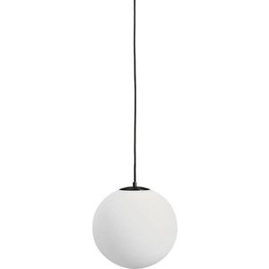 Bílé/černé kovové závěsné svítidlo se skleněným stínidlem ø 30 cm Brisia – Kave Home obraz