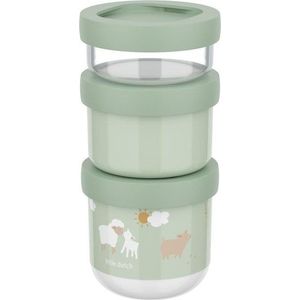 Světle zelené plastové dětské svačinové boxy v sadě 3 ks Little Farm – Mepal obraz