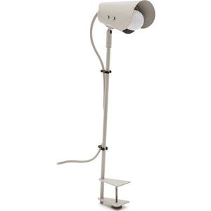 Světle šedá kovová stolní lampa s klipem (výška 51 cm) Jula – Kave Home obraz