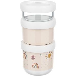 Béžové plastové dětské svačinové boxy v sadě 3 ks Sunshine & Rainbow – Mepal obraz