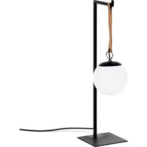 Černá kovová stolní lampa s plastovým stínidlem (výška 60 cm) Monteiro – Kave Home obraz