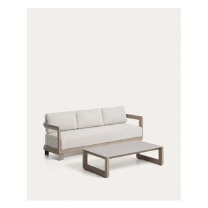 Béžový/taupe hliníkový zahradní lounge set pro 3 osoby Nerano – Kave Home obraz