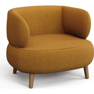 Křeslo z textilie bouclé v hořčicové barvě Luisa – Kave Home obraz