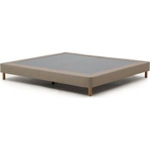 Hnědá čalouněná dvoulůžková postel bez čela 160x200 cm Ofelia – Kave Home obraz