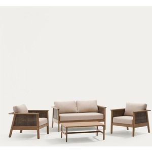 Béžový/v přírodní barvě zahradní lounge set z masivu akácie pro 5 osob Alabe – Kave Home obraz