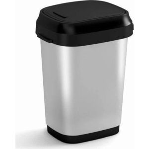 Nášlapný plastový odpadkový koš ve stříbrné barvě 10 l Dual Swing Bin Style S – KIS obraz