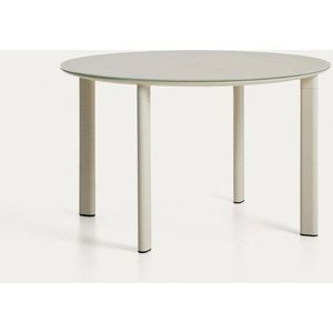 Kulatý zahradní jídelní stůl se skleněnou deskou ø 120 cm Erice – Kave Home obraz