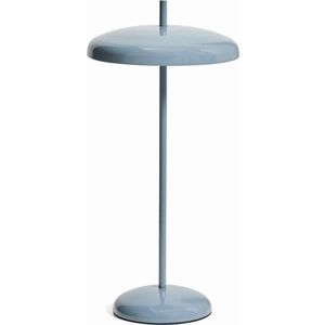 Modrá LED stmívatelná stolní lampa s kovovým stínidlem (výška 35 cm) Porte – Kave Home obraz