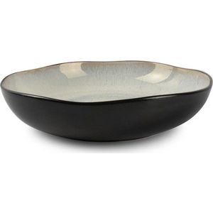 Černý/béžový hluboký talíř z kameniny ø 22, 5 cm Lunar – Salt&Pepper obraz