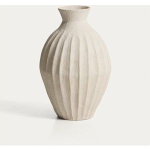 Krémová ručně vyrobená/vysoká váza z papírmaše (výška 67 cm) Arquena – Kave Home obraz