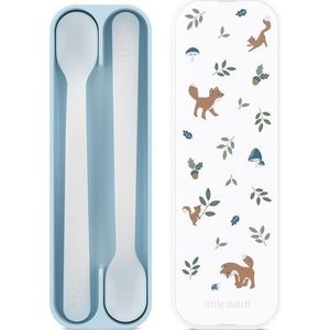 Světle modré plastové dětské lžičky v sadě 2 ks Forest Friends – Mepal obraz