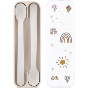 Béžové plastové dětské lžičky v sadě 2 ks Sunshine & Rainbow – Mepal obraz