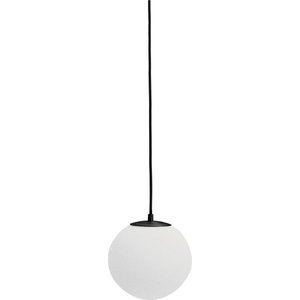 Bílé/černé kovové závěsné svítidlo se skleněným stínidlem ø 15 cm Brisia – Kave Home obraz