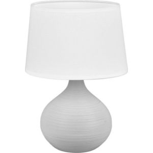 Bílo-hnědá stolní lampa z keramiky a tkaniny Reality Martin, výška 29 cm obraz