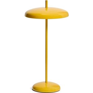 Žlutá LED stmívatelná stolní lampa s kovovým stínidlem (výška 35 cm) Porte – Kave Home obraz