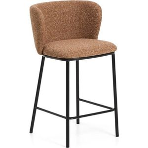 Čalouněná barová židle v terakotové barvě (výška sedáku 65 cm) Ciselia – Kave Home obraz
