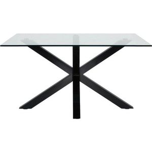Černý konferenční stolek se skleněnou deskou 70x130 cm Argo – Kave Home obraz