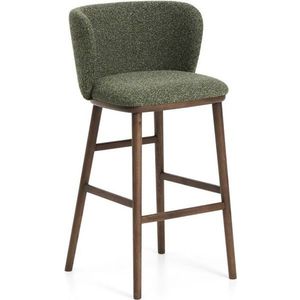 Tmavě zelená čalouněná barová židle (výška sedáku 75 cm) Ciselia – Kave Home obraz