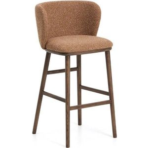 Čalouněná barová židle v terakotové barvě (výška sedáku 75 cm) Ciselia – Kave Home obraz