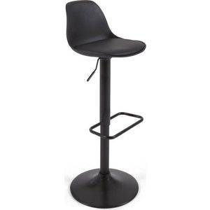 Matně černá barová židle s nastavitelnou výškou z imitace kůže (výška sedáku 60 cm) Orlando-T – Kave Home obraz