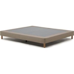 Hnědá čalouněná dvoulůžková postel bez čela 180x200 cm Ofelia – Kave Home obraz