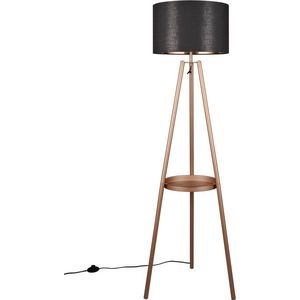 Hnědá stojací lampa s poličkou (výška 152 cm) Colette – Reality obraz