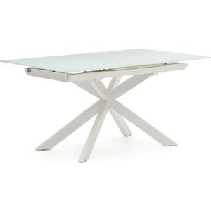 Rozkládací jídelní stůl s přídavnou deskou se skleněnou deskou 90x160 cm Atminda – Kave Home obraz