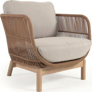 Béžové kovové/polstrované zahradní křeslo Catalina – Kave Home obraz