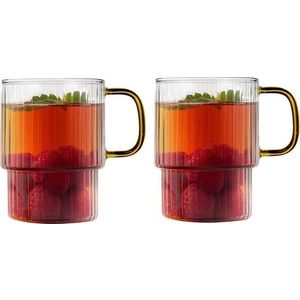Žluté skleněné hrnky v sadě 2 ks na cappuccino 350 ml Livio – Vialli Design obraz