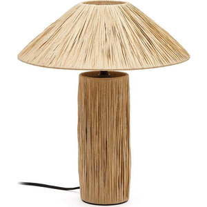 Stolní lampa v přírodní barvě z rafie (výška 41 cm) Samse – Kave Home obraz