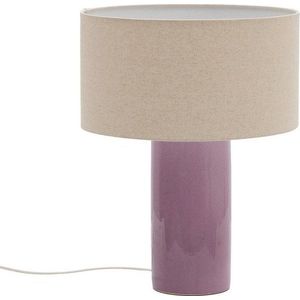 Fialová/béžová stolní lampa s textilním stínidlem (výška 52 cm) Toneric – Kave Home obraz