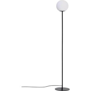 Bílá/černá stojací lampa se skleněným stínidlem (výška 155 cm) Brisia – Kave Home obraz