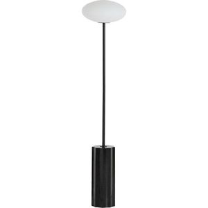 Bílá/černá stojací lampa se skleněným stínidlem (výška 120 cm) Idela – Kave Home obraz