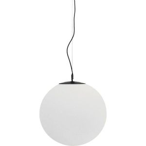 Bílé/černé kovové závěsné svítidlo se skleněným stínidlem ø 50 cm Brisia – Kave Home obraz