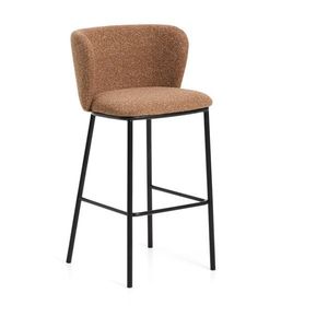 Čalouněná barová židle v terakotové barvě (výška sedáku 75 cm) Ciselia – Kave Home obraz