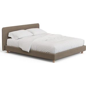 Hnědá čalouněná dvoulůžková postel bez roštu 160x200 cm Valma – Kave Home obraz