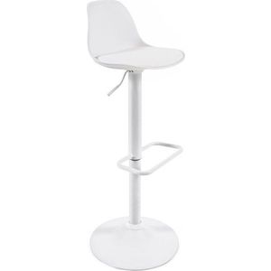 Matně bílá barová židle s nastavitelnou výškou z imitace kůže (výška sedáku 60 cm) Orlando-T – Kave Home obraz