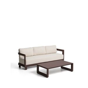 Hnědý/béžový hliníkový zahradní lounge set pro 3 osoby Nerano – Kave Home obraz