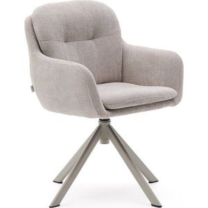 Béžové čalouněné jídelní křeslo s područkami Lexa – Kave Home obraz
