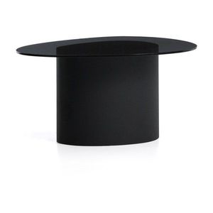 Černý konferenční stolek se skleněnou deskou 74x81, 5 cm Olir – Kave Home obraz