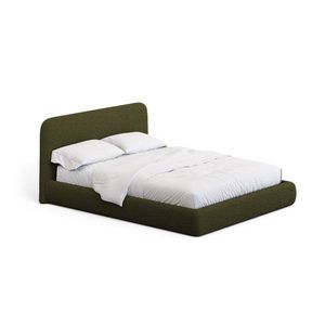 Tmavě zelená čalouněná dvoulůžková postel bez roštu 180x200 cm Martina – Kave Home obraz