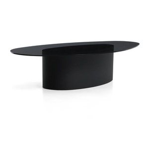 Černý konferenční stolek se skleněnou deskou 81x140 cm Olir – Kave Home obraz