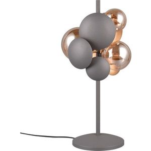 Stolní lampa se skleněným stínidlem v šedo-zlaté barvě (výška 50 cm) Bubble – Trio Select obraz