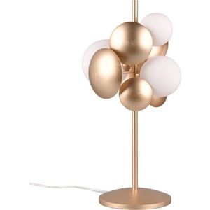 Stolní lampa se skleněným stínidlem ve zlato-bílé barvě (výška 50 cm) Bubble – Trio Select obraz