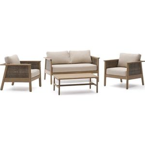 Béžový/v přírodní barvě zahradní lounge set z masivu akácie pro 5 osob Alabe – Kave Home obraz