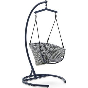Modré ratanové závěsné zahradní křeslo Saliga – Kave Home obraz